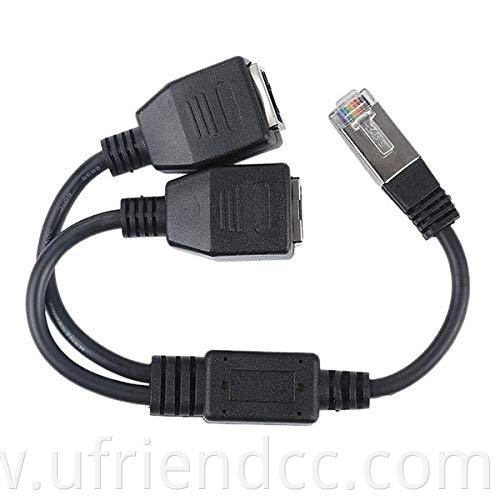 RJ45 1 Male to 2 Female LAN Ethernet Splitter Adapter Cable